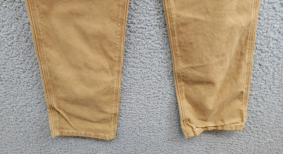 Pantalones de carpintero de lona Ralph Lauren para niños grandes 12 beige liso cierre a presión Foto 4 de 4
