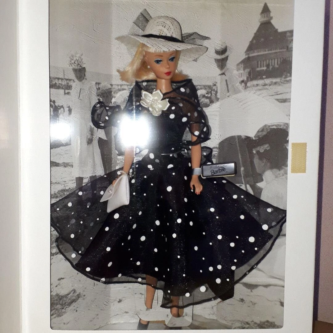 1997 Beach Blanket Barbie Doll Convention San Diego Black Polka Dot Dress
