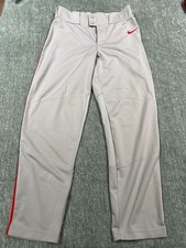 Nike Vapor Select Piped Baseball Pants Grey Red Stripe XL