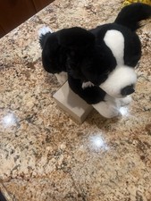 Animal Alley Border Collie Dog Stuffed Plush puppy Black  White Toys R Us 17  
