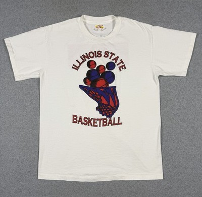 Vintage 90s Illinois State Basketball Single Stitch T-Shirt Powerbar Men s L USA