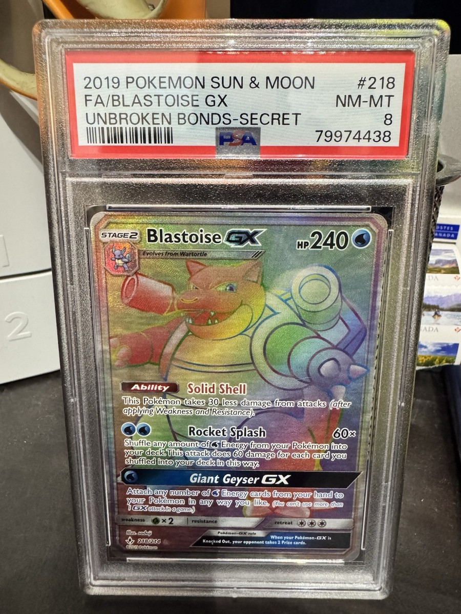 Pokmon card sun & moon FA / BLASTOISE GX 218/214 UNBROKEN BONDS SECRET PSA 8 Pokmon card sun & moon FA / BLASTOISE GX 218/214 UNBROKEN BONDS SECRET PSA 8