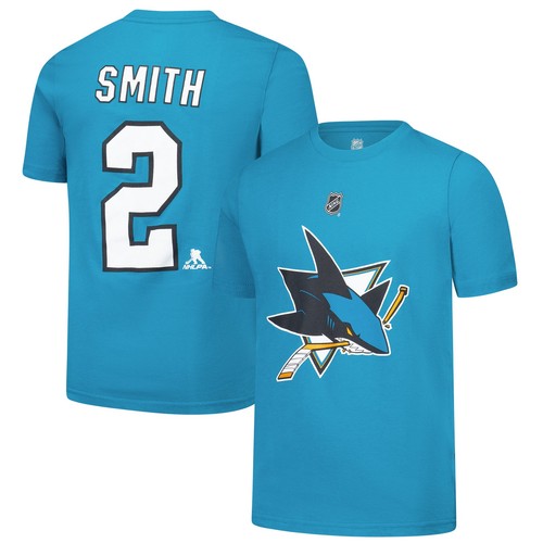 Youth Will Smith Teal San Jose Sharks Player Name & Number T-Shirt