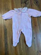 Vintage Carters One Piece Outfit Pink Ruffle Butt Small Newborn Lace Floral Fuzz