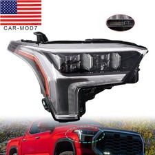 Headlight For Toyota Tundra 2022-2023 Wauto Leveling Led Passenger Side Black