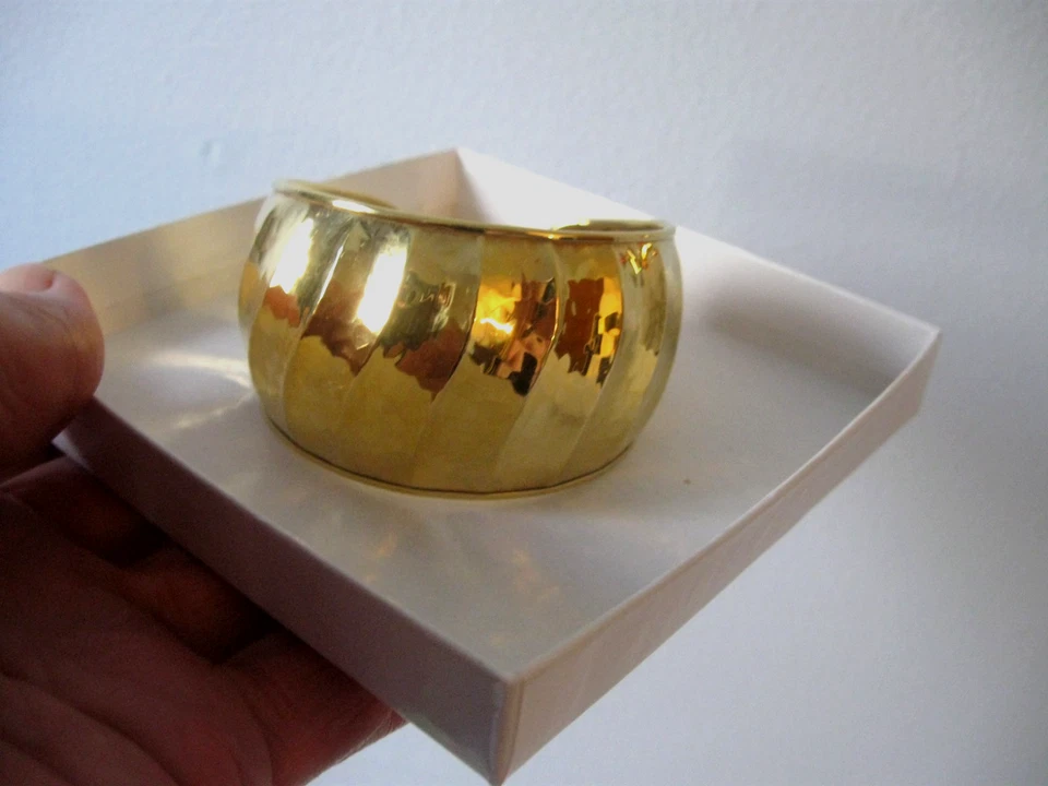 PULSERA BRAZALETE ANCHO ONDULADO MARTILLADO PLATA ESTERLINA VERONESE ITALIA ORO VERONESA Foto 4 de 4