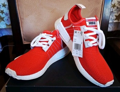 Adidas NMD R1 3003 Men s Sneaker Active Red/White EUC Clean Rare Style Knit SZ10