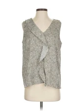 H By Halston Women Gray Sleeveless Blouse XS