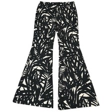 Pantalones acampanados Nora Barth pantalón llamativo negro blanco IT 44 / se adapta a la cintura de 30"
