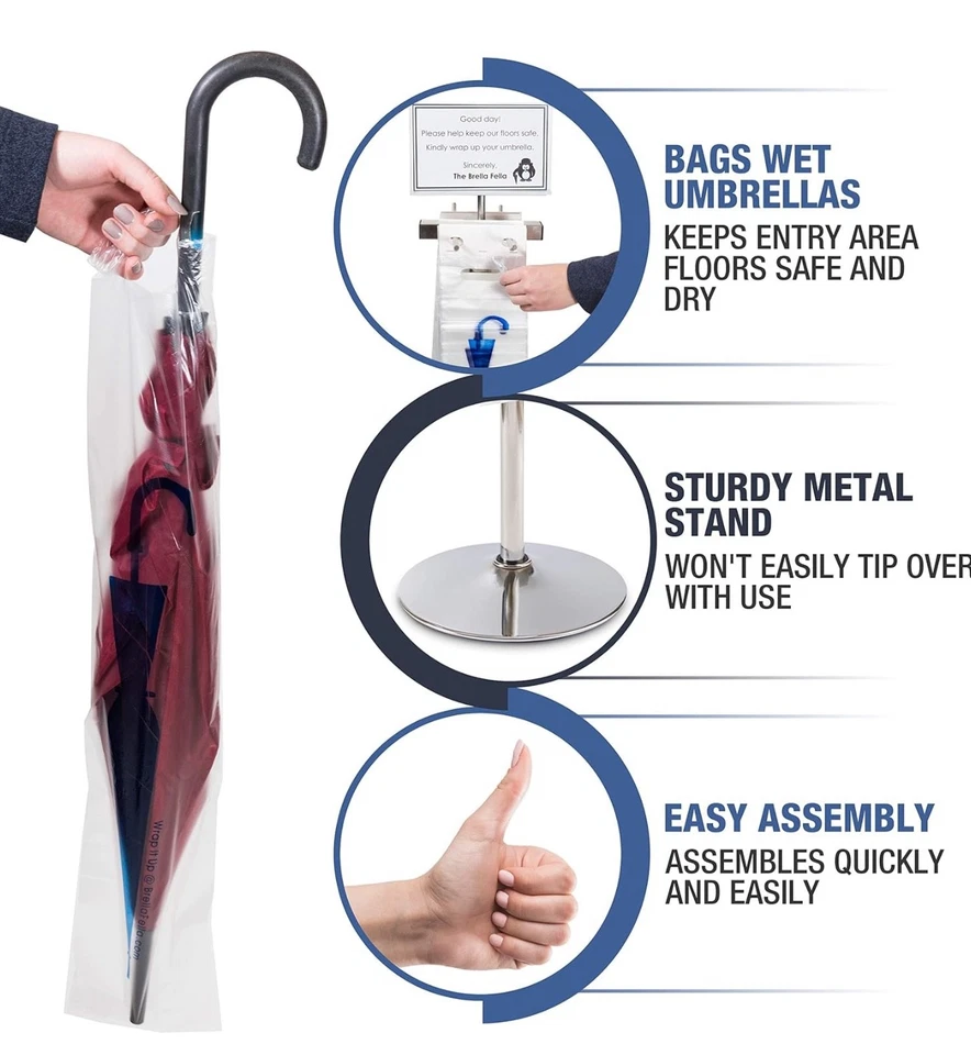 USED Umbrella Bag Wrapper Station with Sign - Image 2 of 2