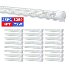 4Ft Cooler Door Tube Light 72W LED Shop Light Fixture 4 Feet Linkable Led Bulbs