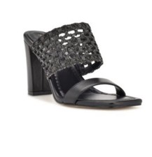 Women's Mylas Square Toe Heeled Slide Dress Sandals Nine West