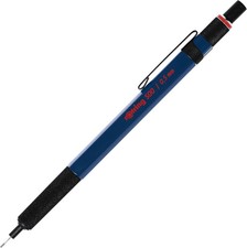 Image of rOtring 500 Mechanical Pencil | 0.5mm HB Lead | Blue hexagonal plastic barrel a