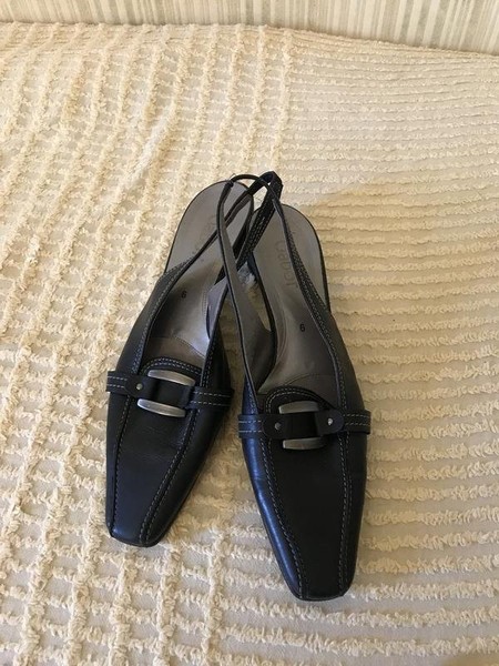 Women Gabor Heels Black Leather 38.5 #7V2C