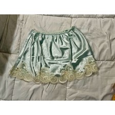 Shadowline Rochelle Half Slip Womens XL Mint Green Satin Lace Hem