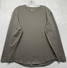 Bylt Mens Size L Gray Drop Cut Long Sleeve T Shirt (L3)