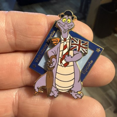 Disney Figment Visits United Kingdom Epcot World Showcase Pin WDW 2004 Flag