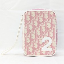 Christian Dior Trotter No.2 PVC Cosmetic Pouch Pink Women's Vintage Authentic