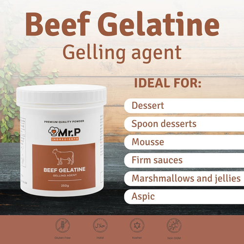 Beef Gelatin Powder 250g, 250 Bloom, Unflavored Gelling Stabilizer ...