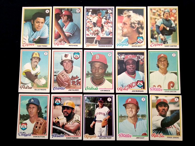1978 Topps Rose Brock Parker Brett Morgan Carter Carlton Palmer Baseball Lot 15