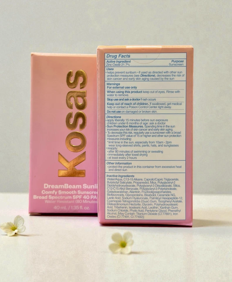 Kosas DreamBeam Sunlit SPF40 PA++++ Sunscreen 40ml Clean Glow NEW/Sealed 03/27 - Image 3 of 4