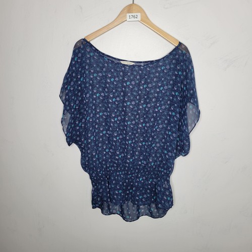American Eagle Outfitters Top Größe Medium durchsichtig Fledermausärmel Blumenmuster gesmokt - Bild 1 von 11