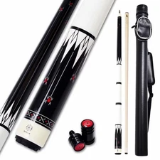 Pool Cue with 1X1 Hard Case Low Deflection Technology Billiard Cue Stick Set