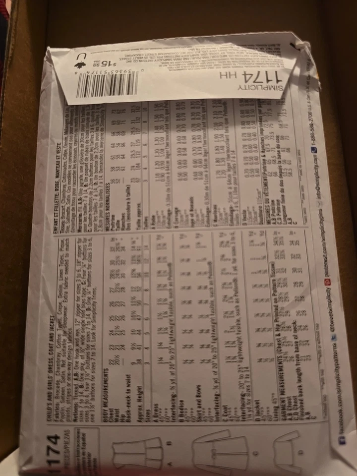 Simplicity 1174 Dress Coat Jacket Girls Sewing Pattern Uncut Size 3 4 5 6 - Image 2 of 2