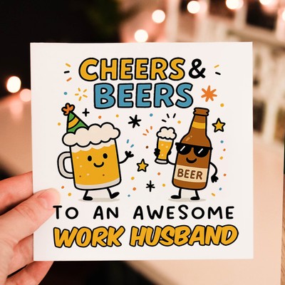 Auf Bestellung gedruckt - CHEERS & BEERS TOLLE ARBEIT EHEMANN Karte - neu eingetroffen