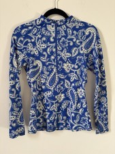 Boden Long Sleeve Quarter Zip Rashguard - Blue Paisley - Women  s 6 / Small