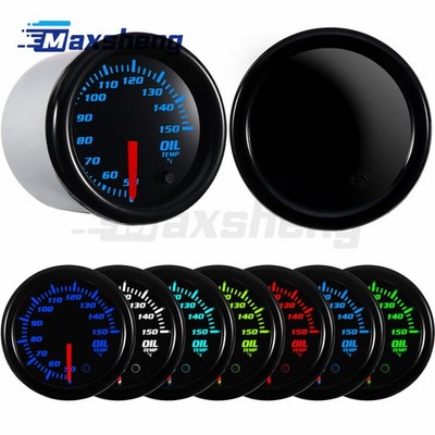 2'' 52mm Oil Temp Gauge Temperature Meter 50-150  7 Color LED W/ 1/8 NPT Sensor