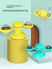 Interactive Windmill Cat Toy With LED Light Ball, Suction Cup, And Catnip Indoor