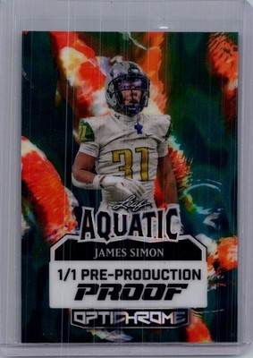 James Simon 2025 Leaf Optichrome Football 1/1 Pre Production Proof