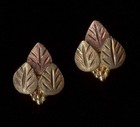 10K 11mm Fine Solid Yellow & Rose Gold Leaf Petal Grape Plant Stud Earrings Ik — photo 1