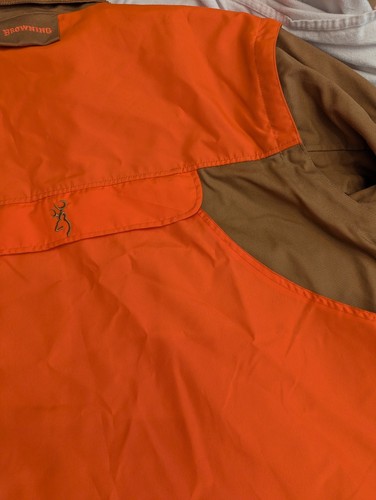 Browning Upland Jacket Blaze Orange Game Pouch Pheasant Hunting Reactar 2XL EUC - 第 16/22 張圖片