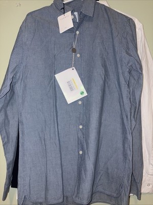 Sandro Paris Blue Button Up Dress Shirt Size M
