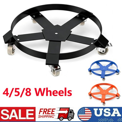 #ad 1PC 55 Gallon Drum Dolly 1000 1250 2000lbs 360° Swivel Casters Steel Frame $46.99