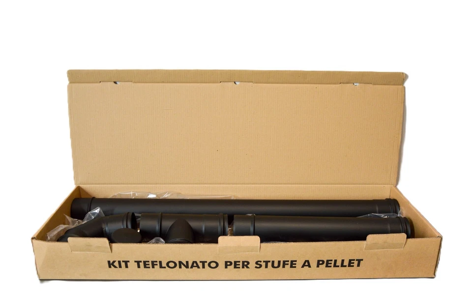 KIT TUBO NERO PELLET Ø80 ACCIAIO INOX 316 - Immagine 2 di 4