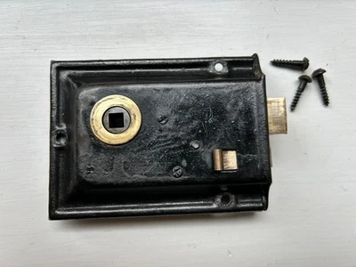 Antique Original Steel and Brass Rim Lock, fully refurbished & original screws. - Image 1 of 4