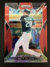 2019 Panini Prizm Matt Olson Red Mojo #'d 74/299
