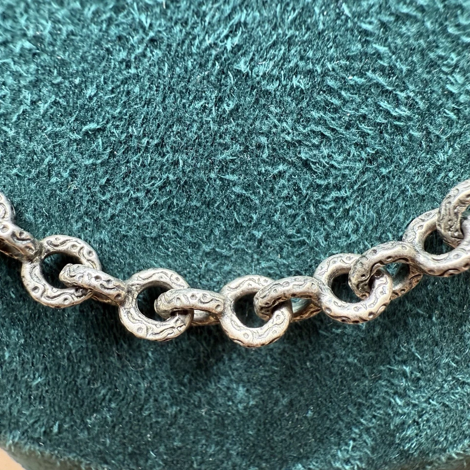 "Collar Konstantino de plata esterlina 925 con 8 eslabones de diseño de círculo 16,5""" Foto 3 de 4