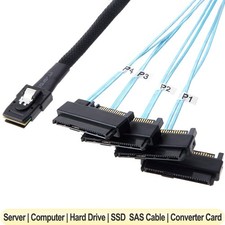 Mini SAS SFF-8087 to 4x 29Pin SFF-8482 with SATA Power Raid HD Server Cable