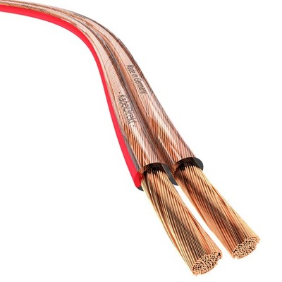 KabelDirekt - Reines Kupfer Stereo Audio Lautsprecherkabel & Kabel - 50 m, weiß 