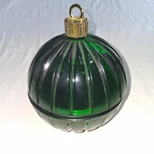 Emerald Green Christmas Ornament Candy Dish Holiday Magic 24% Fine Lead Crystal