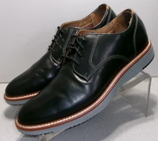 203521 PF50 UPTON MEN SHOE SIZE 9.5 M BLACK LEATHER LACE UP BY JOHNSTON & MURPHY