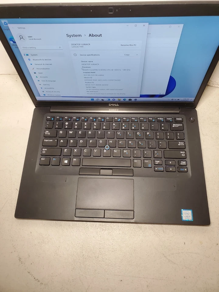Dell Latitude 7490 14" Laptop i5-8250U 1.60GHz 8GB RAM 256GB SSD Win11 #69 - Image 3 of 4