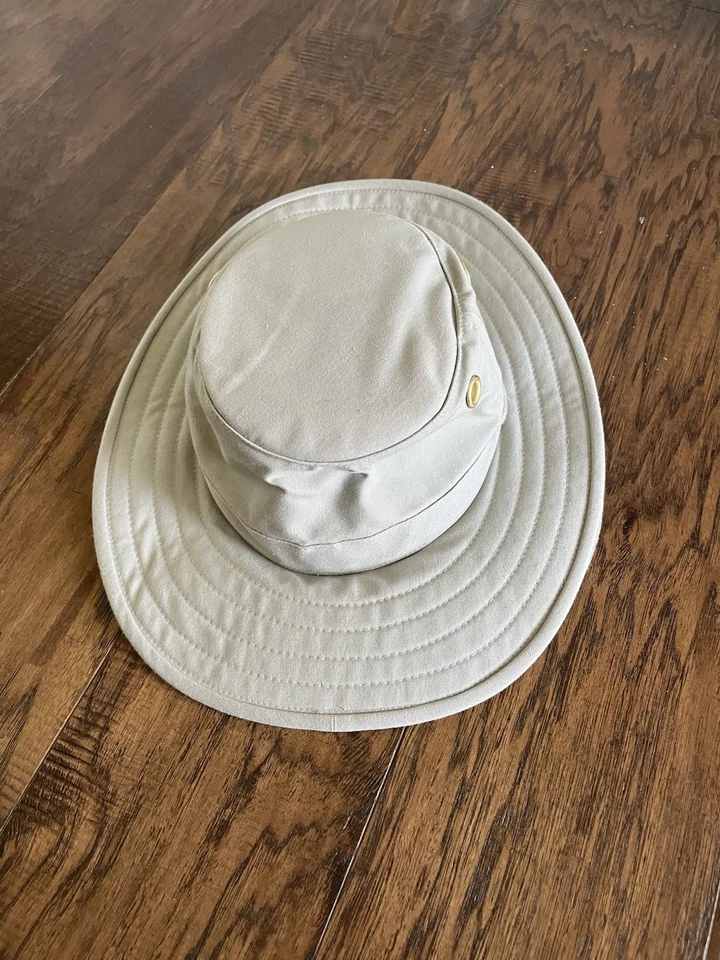 Sombrero de malla Tilley talla 7-5/8 color beige/crema más manual del propietario Foto 2 de 4