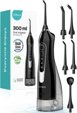 COSLUS Water Dental Flosser Teeth Pick: Portable Cordless Oral Black