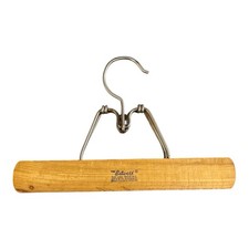 Vintage Setwell Wooden Pants Hanger Clamp Skirt Trouser Closet Bar Hook Metal