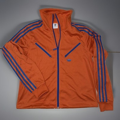Adidas Originals Retro Track Top Jacket Orange/Blue Diagonal Zip